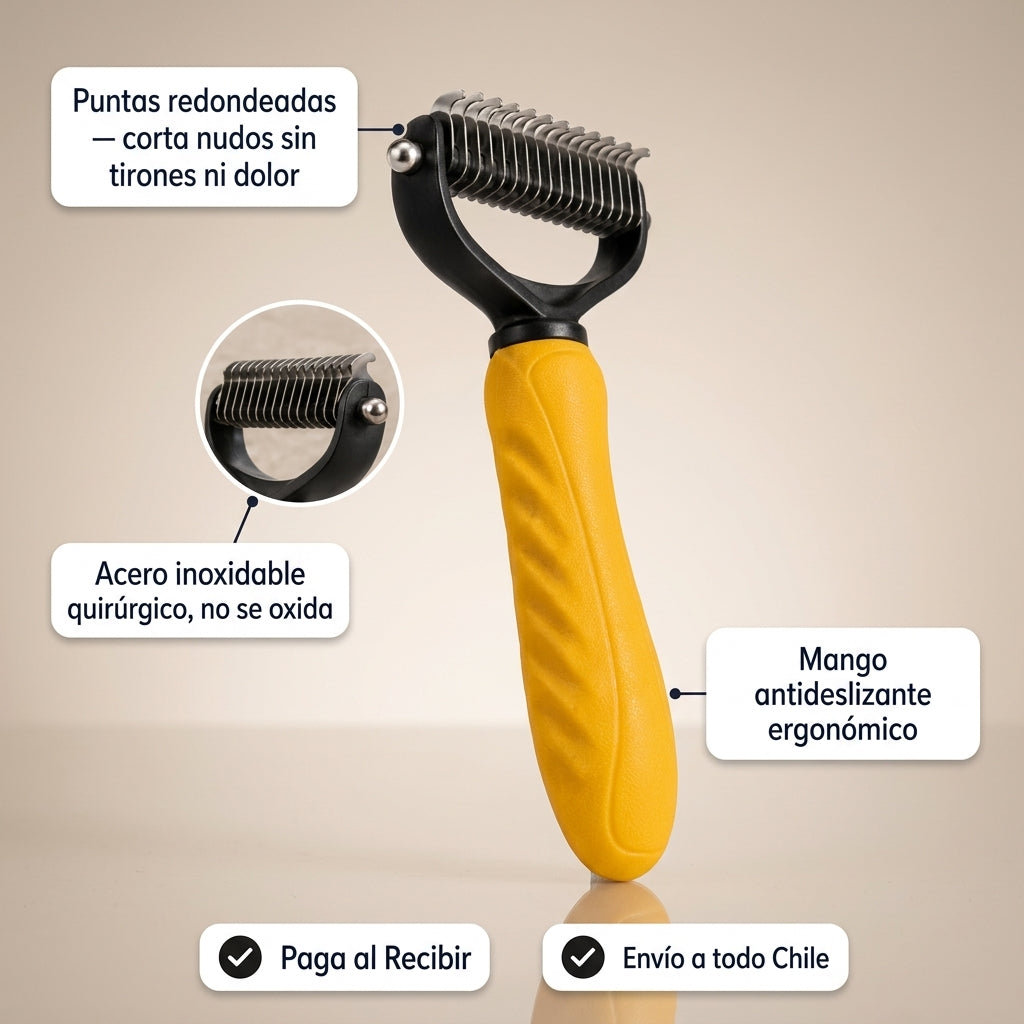 GroomPro™ Cepillo Corta Nudos Premium para Perros y Gatos