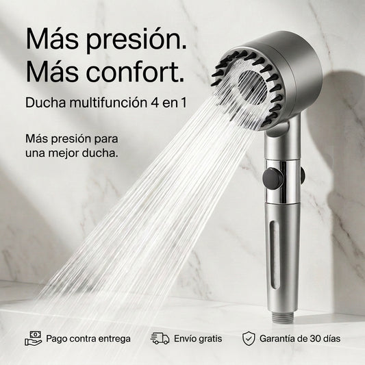 Hydralux Pro — Ducha de Alta Presión 4 en 1 con Filtro y Masajeador