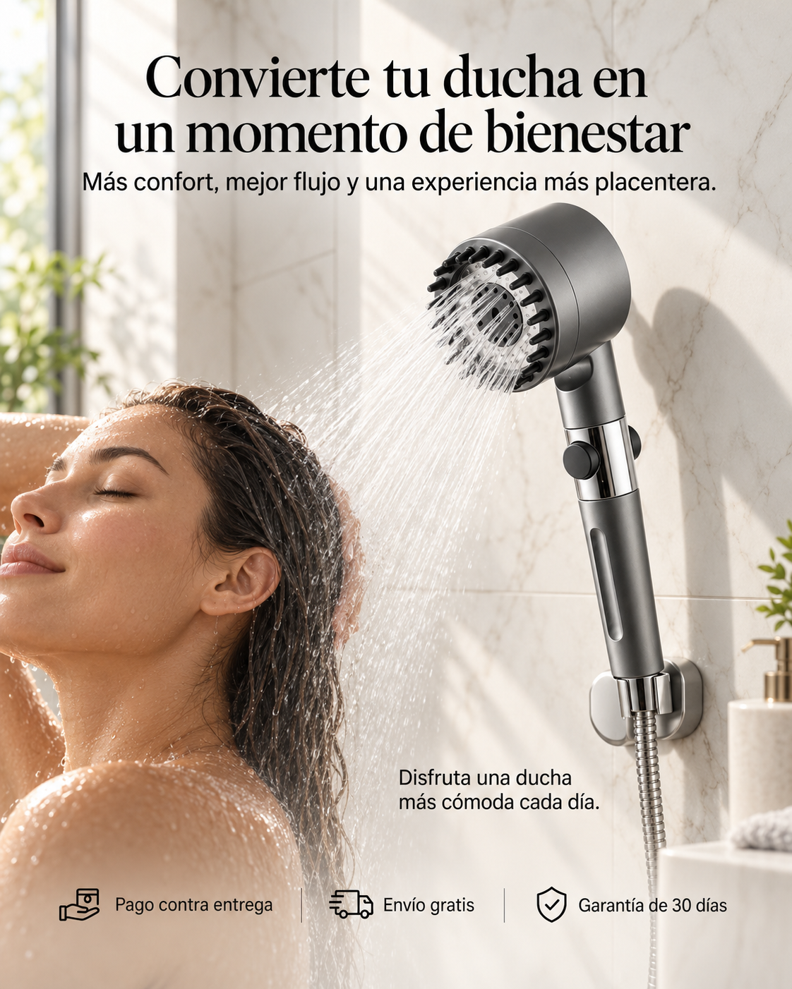Hydralux Pro — Ducha de Alta Presión 4 en 1 con Filtro y Masajeador